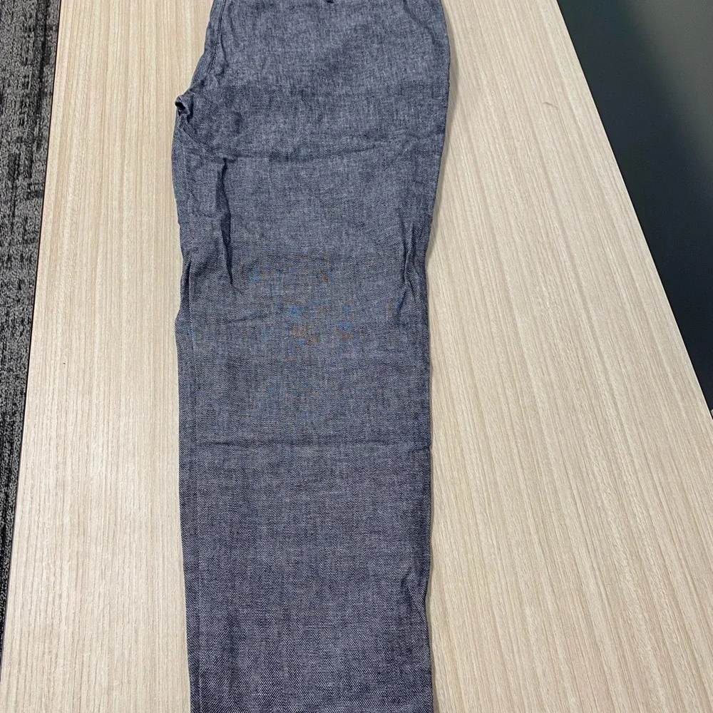 Banana Republic Men's Blue Linen-Blend Athletic pants